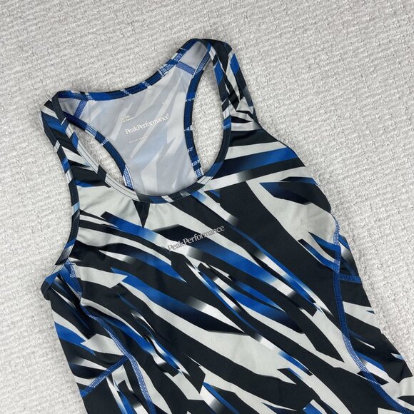 Peak Performance Womens Tank Top AOP  Small Blue Sweden Gym Run Yoga - Picture 2 of 16